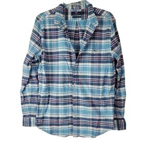Vineyard Vines Slim Fit Tucker Shirt Plaid Blue Pink‎ Button Up M